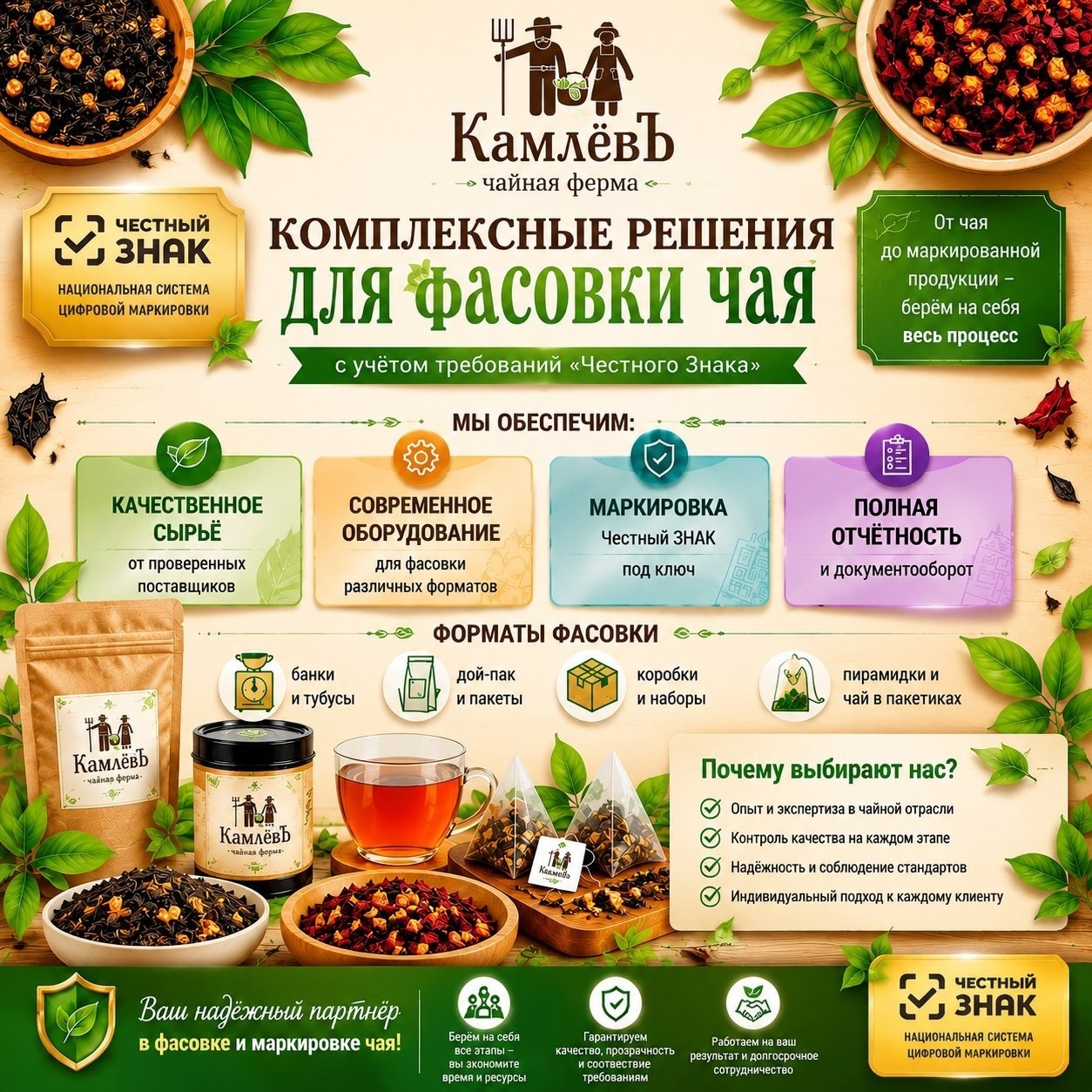 Фасовка чая под ключ с маркировкой