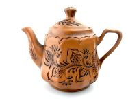 Глиняный чайник "Узоры" маленький, 600 мл. фото 1